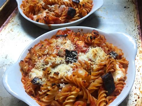 Baked Pasta With Tomatoes Eggplant