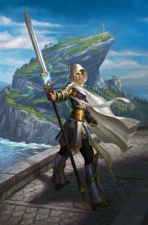 Elspeth Suns Champion Mtg Art From Theros Set By Eric Deschamps Art