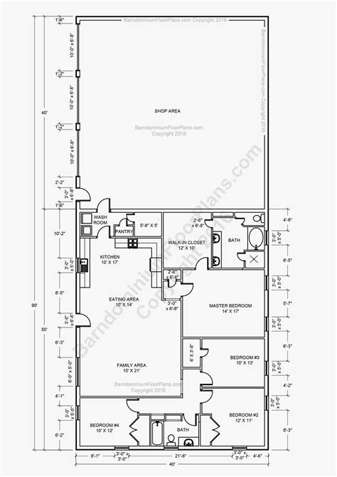 2 Story Barndominium Floor Plans