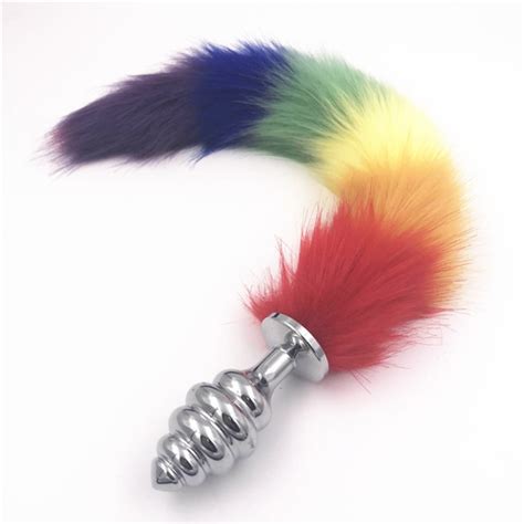 Buy 3 Size Big Anal Plug Fox Tail Stainless Steel Butt