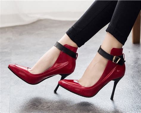 2 Colors Fashion Women Pumps Sexy Red Bottom Pointed Toe High Heels