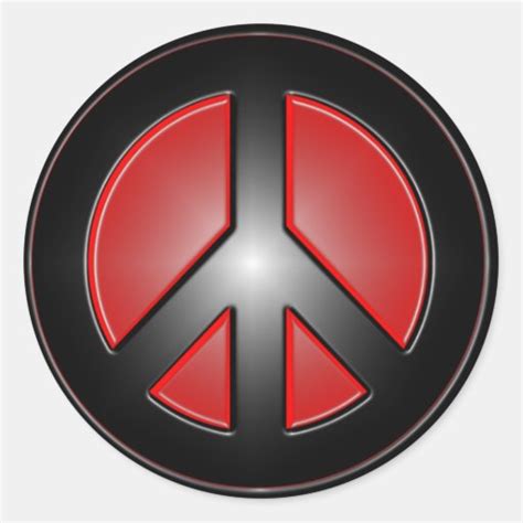 Red Peace Sign Classic Round Sticker Zazzle