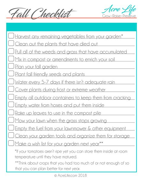 Fall Gardening Checklist Acre Life