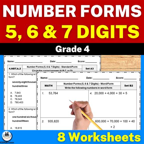 Standard Expanded And Word Forms Worksheets 5 6 And 7 Digits Made