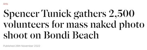 Spencer Tunick Gathers 2 500 For Mass Naked Photo At Bondi Beach