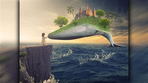 Fantasy Whale Photo Manipulation And Effect Photoshop Tutorial Youtube
