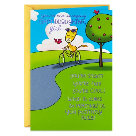 Bring on birthday laughs with funny, interactive birthday ecards from blue mountain! Cat on a Bike You're Amazing Funny Birthday Card for Granddaughter - Greeting Cards - Hallmark