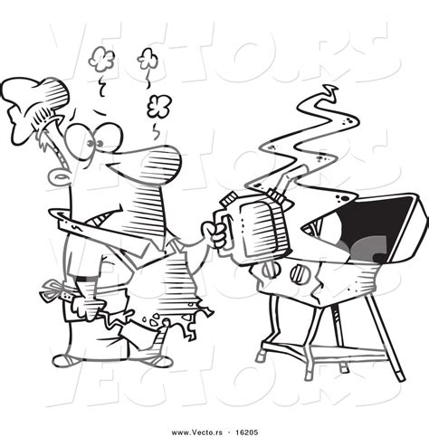 A guide to barbecue smokers. Vector of a Cartoon Man Using a Gas Can to Ignite His Bbq ...