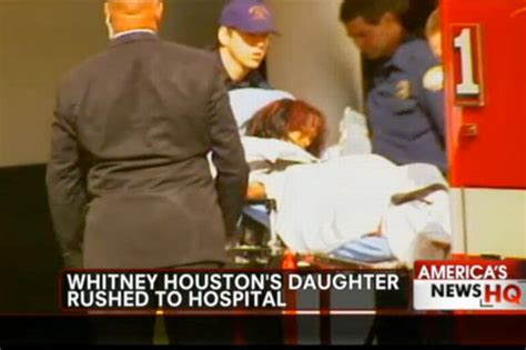 whitney houston s daughter pictured on ambulance stretcher as she s rushed to hospital mirror