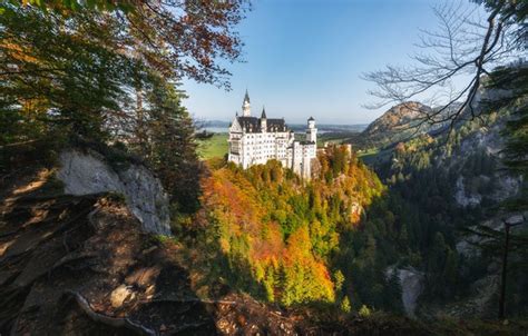 Wallpaper Autumn Landscape Nature Castle Rocks Germany Bayern