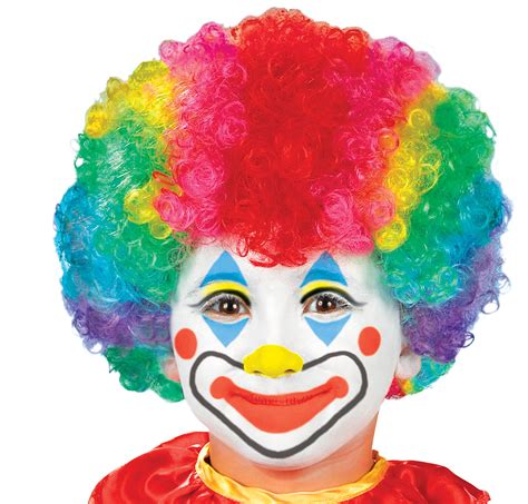 Clown Wig Kid Costume Accessory Rainbow Curls Curly Afro Mime Circus