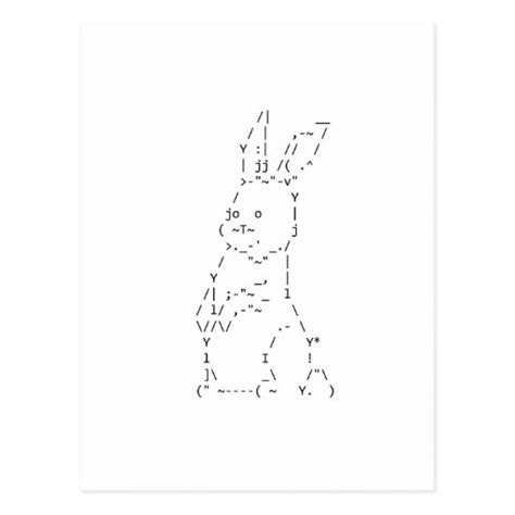 Happy Easter Ascii Bunny Art Postcard Zazzle