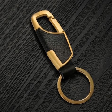 Classic Interior Parts Business Men Leather Alloy Car Keychains Key