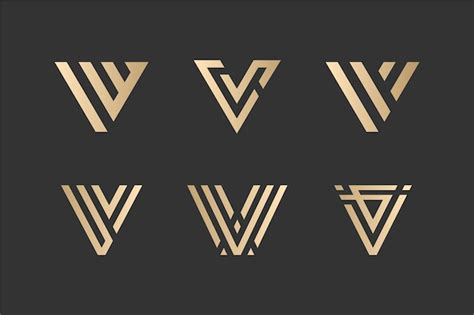 Sammlung Von V Logo Vorlagen Premium Vektor