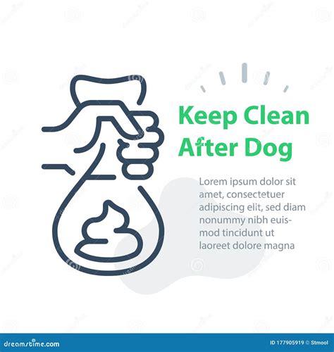 Hand Holding Bag With Dog Poop Please Keep Clean After Your Pet Stock