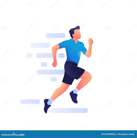 running man cartoon character jogging stock vector illustration of design athlete 224968963