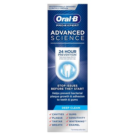 Oral B Pro Expert Advanced Science Deep Clean Toothpaste 75ml Wilko