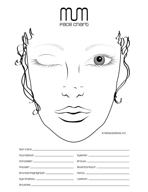 Printable Face Charts For Makeup Makeup Vidalondon