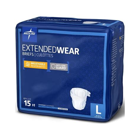 Medline Adult Large Disposable Briefs With Tabs Diapers For Extended
