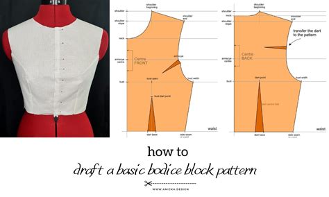 How To Draft A Basic Bodice Block Pattern Anickadesign