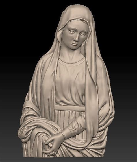 Mary, the mother of jesus, asiya, the wife of the pharoah. 3D printable model Mary mother of Jesus - relief - 2017