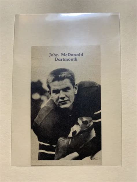 John Mcdonald Dartmouth Big Green 1950 Football Pictorial Roto Panel 1600 Picclick