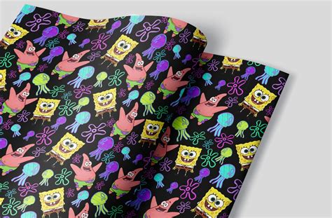 Spongebob Squarepants Wrapping Paper Sheets Set Of 3 Etsy