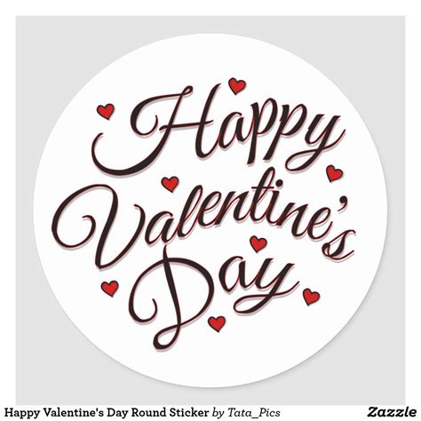 Happy Valentines Day Round Sticker Zazzle