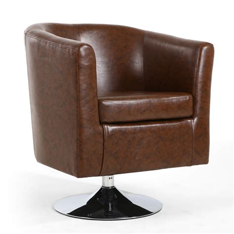 Swivel chairs online market with greatest options of swivel chairs. Brown leather match tub chair - Homegenies