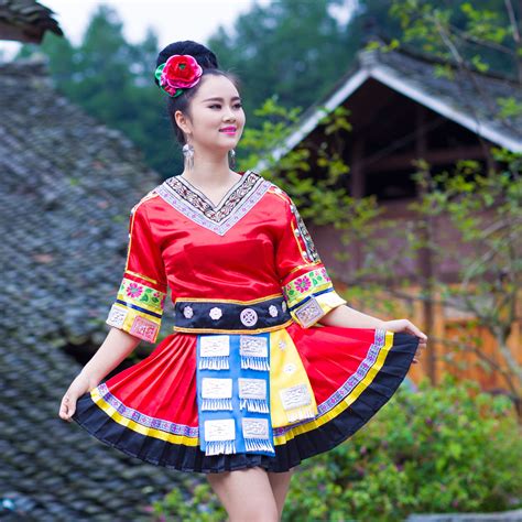 women hmong clothing stage performance costume Chinese folk dance costume miao clothing hmong ...