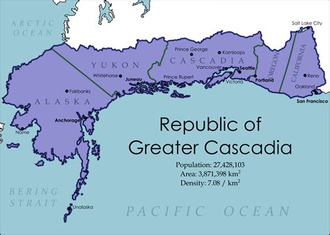 The Republic Of Greater Cascadia Rimaginarymaps