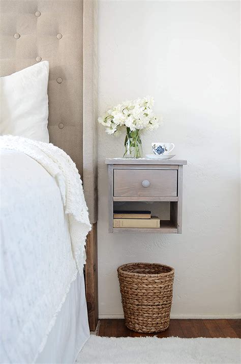 Floating Nightstand Driftwood Bedside Table Wooden