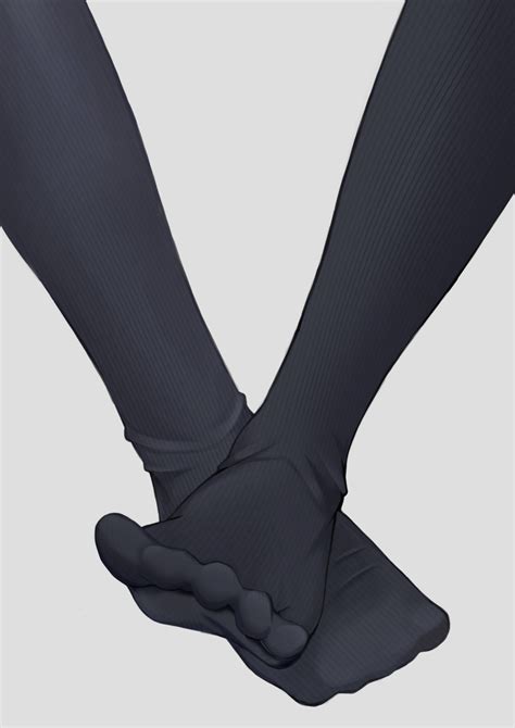 Safebooru Absurdres Black Legwear Commentary Request Feet Grey
