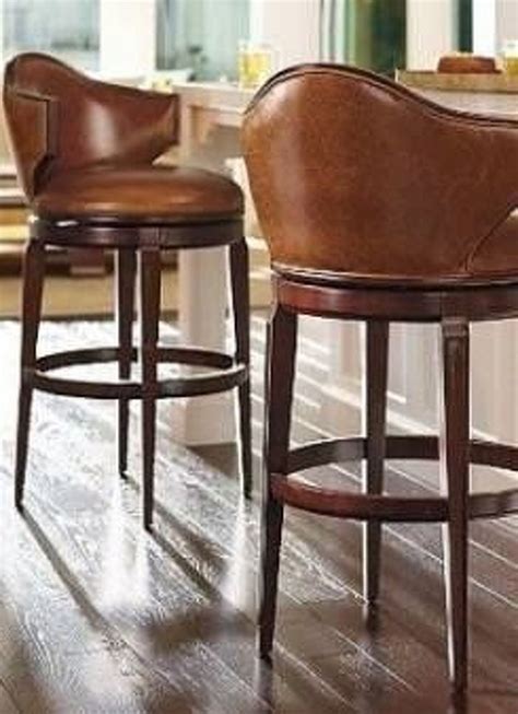 Divine Brown Leather Bar Stools With Back Peninsula Base Cabinets