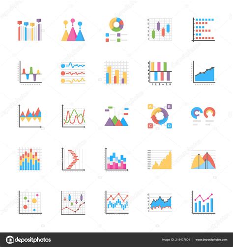 Business Data Graph Charts Icon Set Stock Vector Image By ©prosymbols
