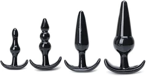 Dubaym 4pcs Silicone Anal Butt With Convenient Handle Women