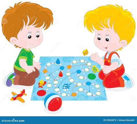Boys Playing With A Boardgame Stock Vector Illustration Of Friends