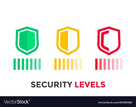 Security Levels Icons On White Royalty Free Vector Image