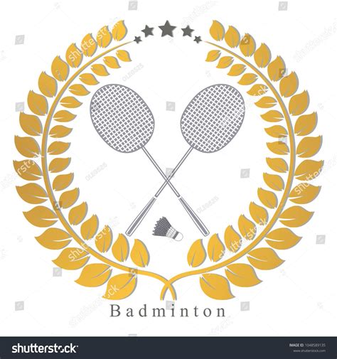 Abstract Graphic Illustration Logo For The Game Of Badminton Flying