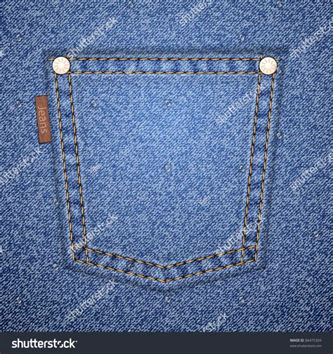 Jeans Pocket On Denim Pattern Vector Illustration It Is Easy To Move