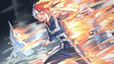 Shoto Todoroki Fire My Hero Academia 4k 5224 Wallpaper