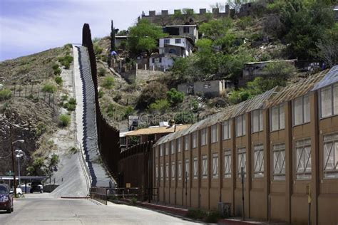 United States Border Wall With Mexico In Nogales Arizona Stock Photo