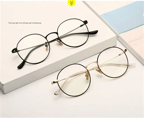 Korean And Europe Gold Glasses Frames Nerd Eyeglasses Frame Metal Optical Glasses Round Good