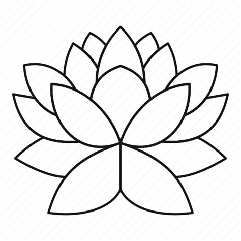 Japanese Lotus Flower Outline