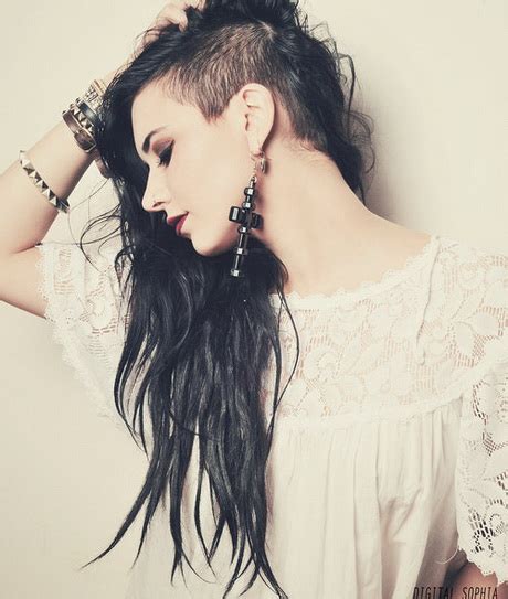 Sometimes a half shaved hairstyle looks most effective when it is part of a long haircut. Half shaved hairstyles for women