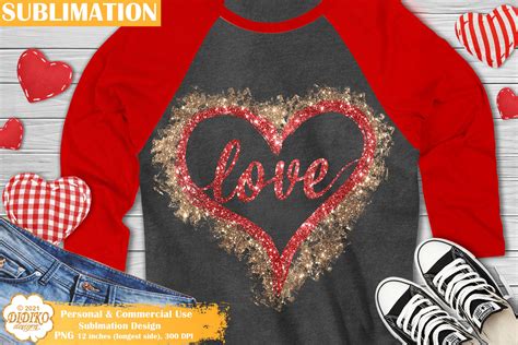 Love Hearts Sublimation Design Valentines Day Png File Didiko Designs