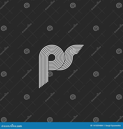 Monogram Initials Ps Logo Letters Overlapping Conjunction Couple P S