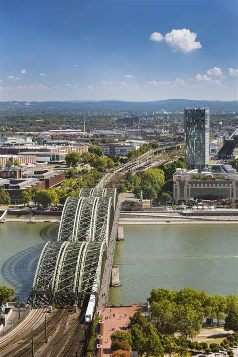 Cologne Hohenzollern Bridge And Rhine River Germany Editorial