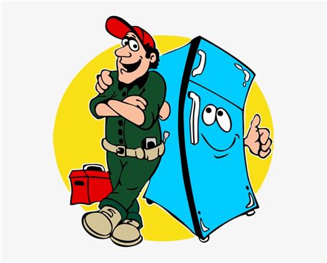 Cartoon Clipart Home Appliance Refrigerator Ge Appliances Appliance Repairman Clipart