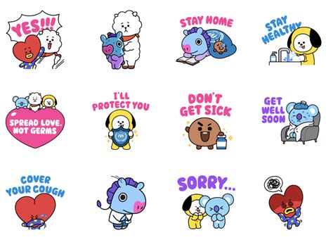 Use This Bt21 Sticker Pack On Line Friends To Donate To Covid 19